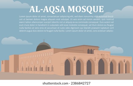 Al Aqsa Mosque banner illustration