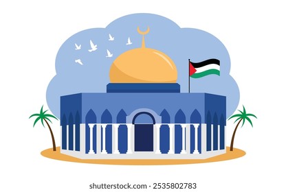 Al aqsa mosque flat design