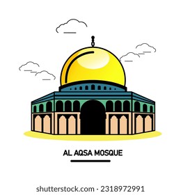 Al Aqsa Mosque Free Vector Illustration