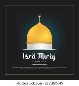 Al aqsa mosque icon design for isra miraj celebration poster, banner, greeting card