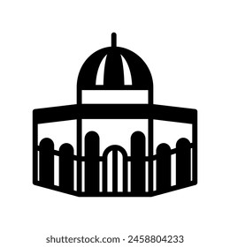 Al Aqsa Mosque  icon in vector. Logotype
