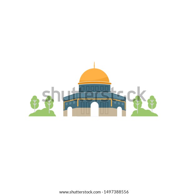 Al Aqsa Mosque Illustration Template Stock Vector (Royalty Free ...