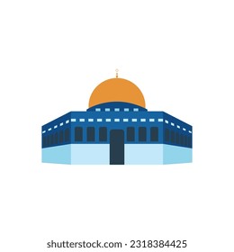 Al Aqsa Mosque illustratioon. Dome of the Rock in Jerusalem 