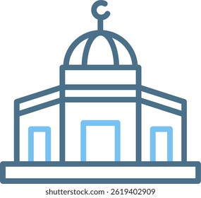 Al Aqsa Mosque Line Two Colour Icon