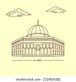 al aqsa mosque line vector art