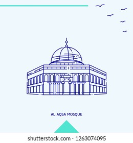 AL AQSA MOSQUE skyline vector illustration