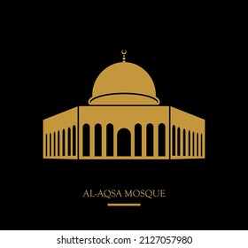 Al Aqsa Moschee Vektorsymbol. Al Aqsa Moschee in Jerusalem Vektorsymbol.