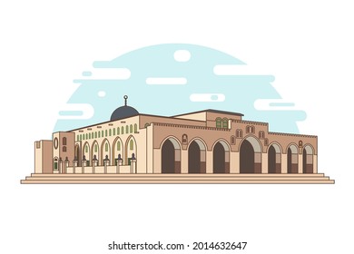 Al Aqsa Mosque Vector Illustration