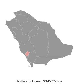 Al Bahah province, administrative division of the country of Saudi Arabia. Vector illustration.