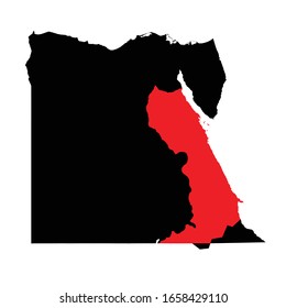 Al Bahr Al Ahmar governorate highlighted on Egypt map Vector EPS 10