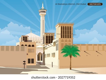 Al Bastakiya Al Fahidi Historical Neighbourhood Stock Vector (Royalty ...