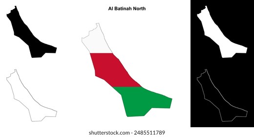 Al Batinah North Governorate Outline Karte gesetzt