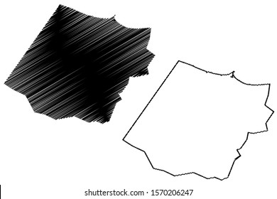 Al Batinah South Governorate (Sultanate of Oman, Governorates of Oman) map vector illustration, scribble sketch Al Batinah South map