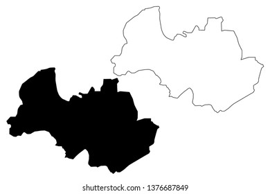 Al Bayda Governorate (Governorates of Yemen, Republic of Yemen) map vector illustration, scribble sketch Al Bayda map