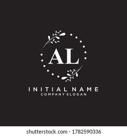 Logotipo inicial del vector AL Beauty, logotipo de escritura a mano de firma inicial, boda, moda, joyas, boutique, floral y botánica con plantilla creativa para cualquier empresa o negocio.