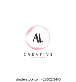 AL Beauty Vektor Logo-Erstlogo, handschriftlich Logo-Design der ersten Signatur, Hochzeit, Mode, Jewerly, Boutique, Blumen und botanisch mit kreativen Vorlage für jedes Unternehmen oder Unternehmen.