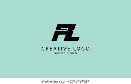 AL negro minimalista profesional creativo diseño de logotipo de marca minimalista con fondo amarillo 