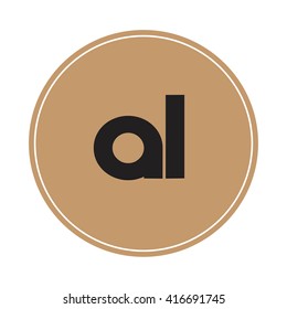 al brown letters ,abstract background logo, design identity in circle, alphabet letter
