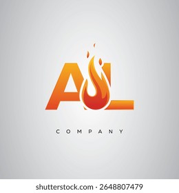 AL Creative Fire Letter Logo Design