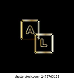 PLANTILLA de diseño de logotipo de letras modernas creativas AL