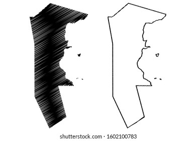 Al Daayen (State of Qatar, Municipalities of Qatar) map vector illustration, scribble sketch Az Za ayin map