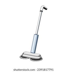 al electric mop cartoon. household dust, modern industrial, tool commercial al electric mop sign. isolated symbol vector illustration