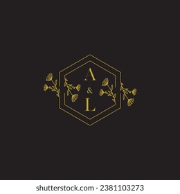 AL elegant wedding initial logo in high quality professional design that will print well across any print media