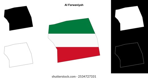 Al Farwaniyah Gouvernement Gliederungsplan Set