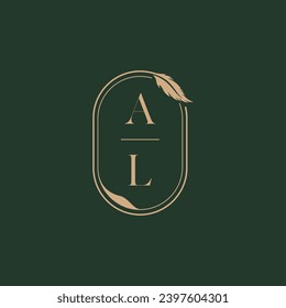 AL feather concept wedding monogram logo design ideas as inspiration