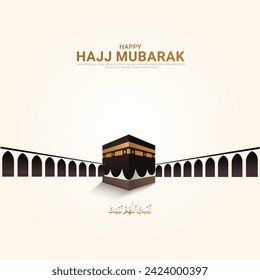 Al Hajj Mubarak Creative design for social media post.