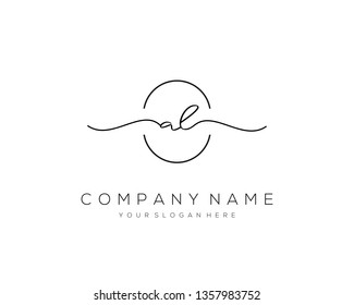 AL handwriting initial  logo vector
