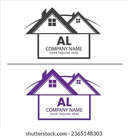 AL home or house logo, AL Vector Art, Design-Vorlage für das Immobilienlogo, AL Letter Logo, AL alphabet logo