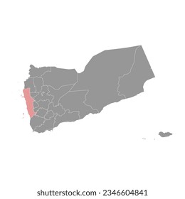 Al Hudaydah governorate, administrative division of the country of Yemen. Vector illustration.