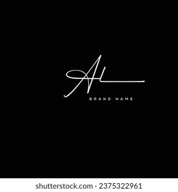 AL Initial  beauty letter  handwriting vector logo. 
