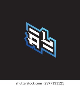 AL initial gaming team, youtube, twitch and clipart stock illustration logo