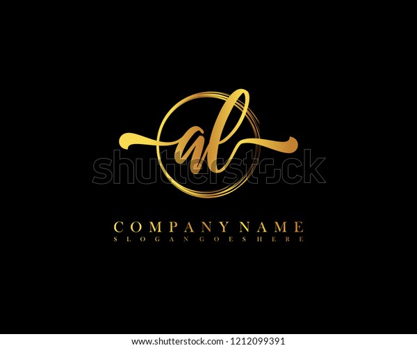 Al Initial Handwriting Logo Circle Template Stock Vector (Royalty Free ...