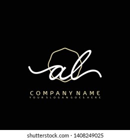 AL Initial handwriting logo concept