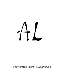 AL initial handwriting logo for identity