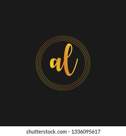 AL  Initial Handwriting logo template vector