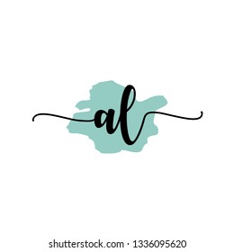 AL  Initial Handwriting logo template vector