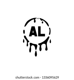 AL  Initial Handwriting logo template vector