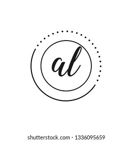 AL  Initial Handwriting logo template vector