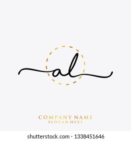 AL Initial handwriting logo template