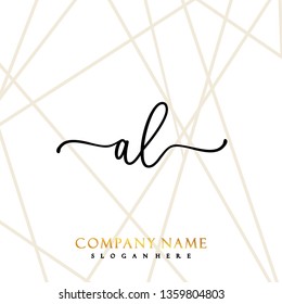 AL Initial Handwriting logo template vector