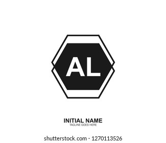 AL Initial handwriting logo vector 