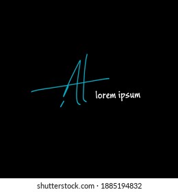 al Initial handwriting logo vector