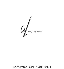 Logotipo inicial aislado de AL para identidad