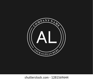 AL Initial letter geometric logo vector