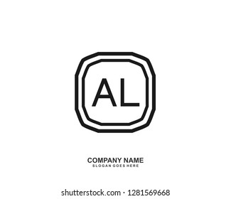 AL Initial letter geometric logo vector