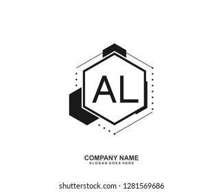 AL Initial letter geometric logo vector